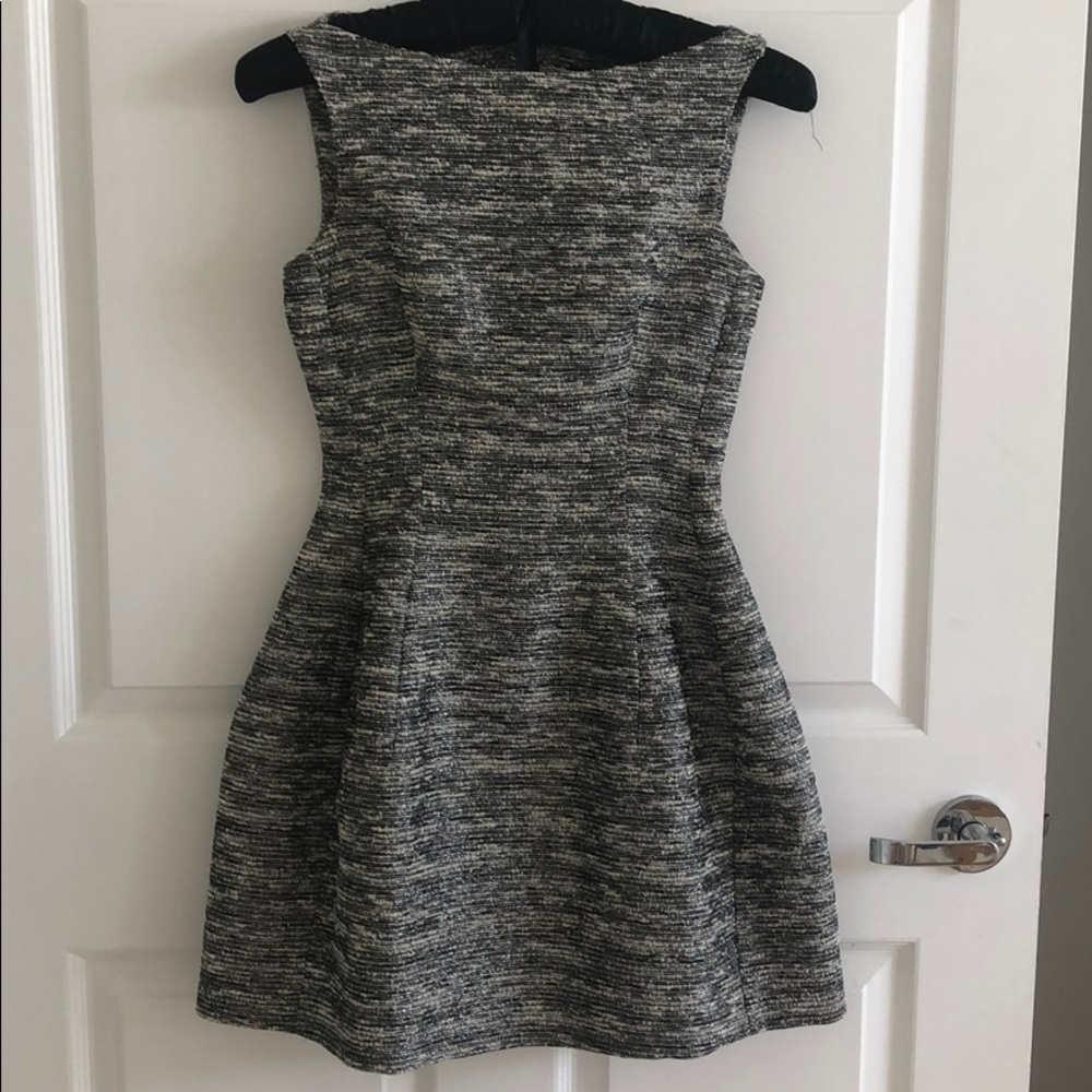 Zara silver black and cream cocktail dress
